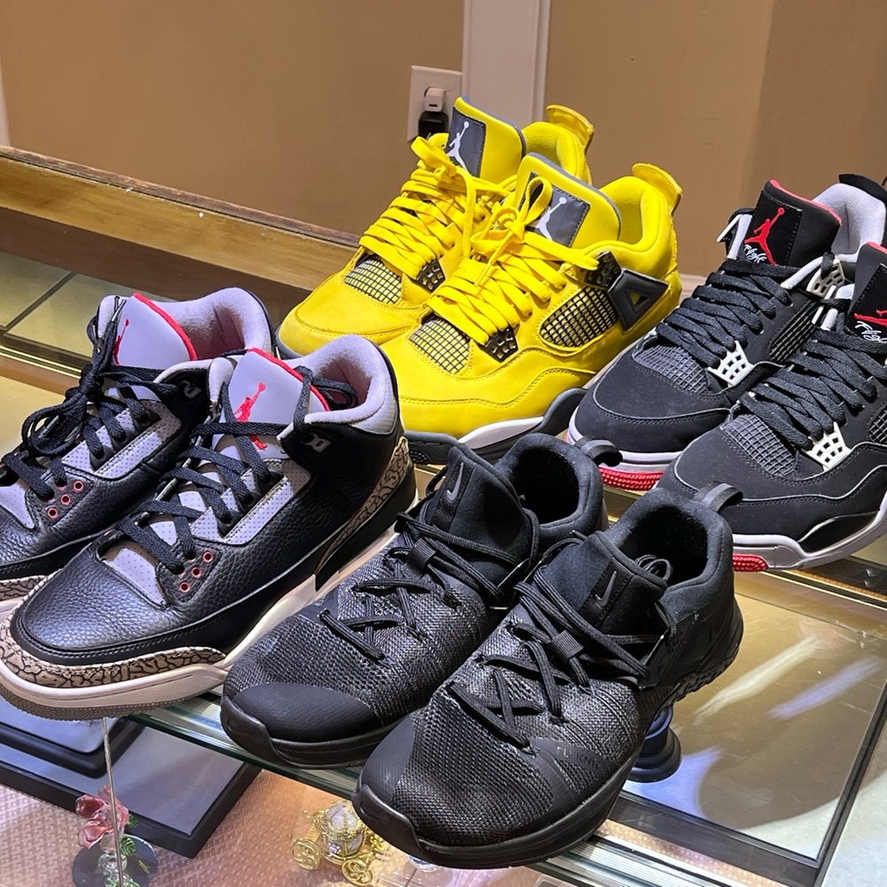 Jordan Sneaker Collection - Black, Yellow, Red Accents